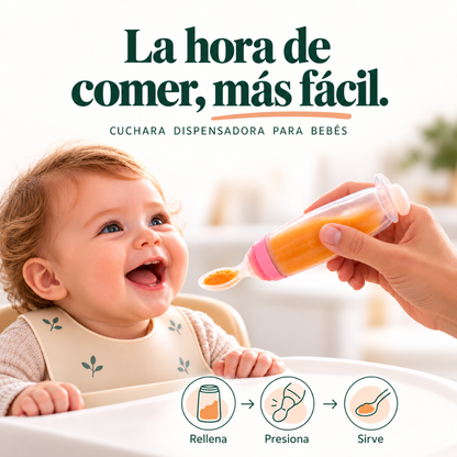 Cuchara dispensadora para comer con una mano