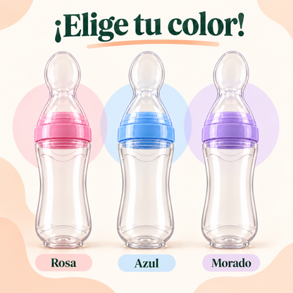 Cuchara dispensadora para comer con una mano