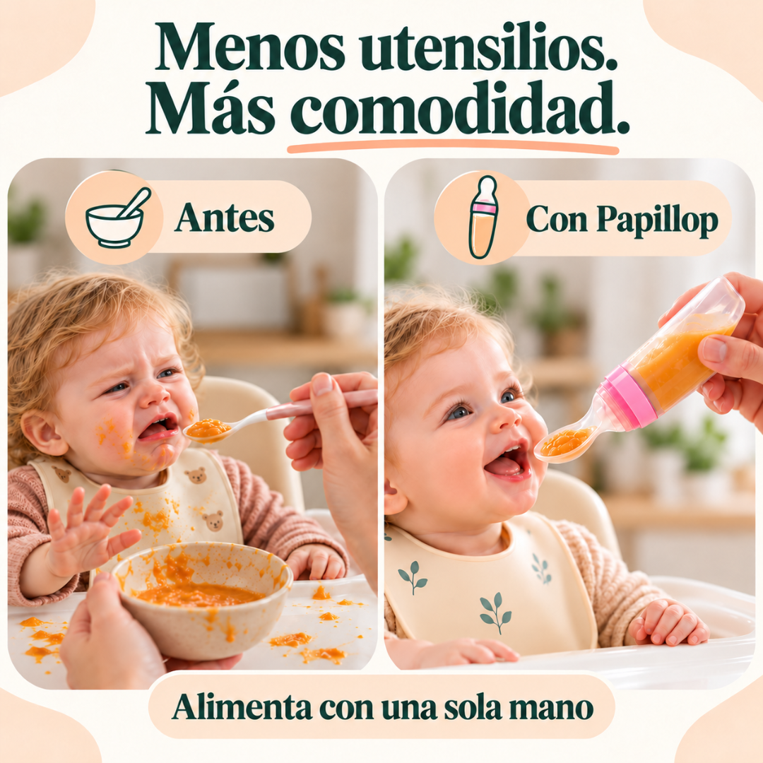 Cuchara dispensadora para comer con una mano