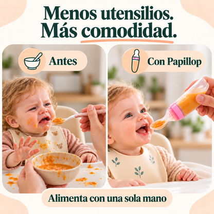 Cuchara dispensadora para comer con una mano
